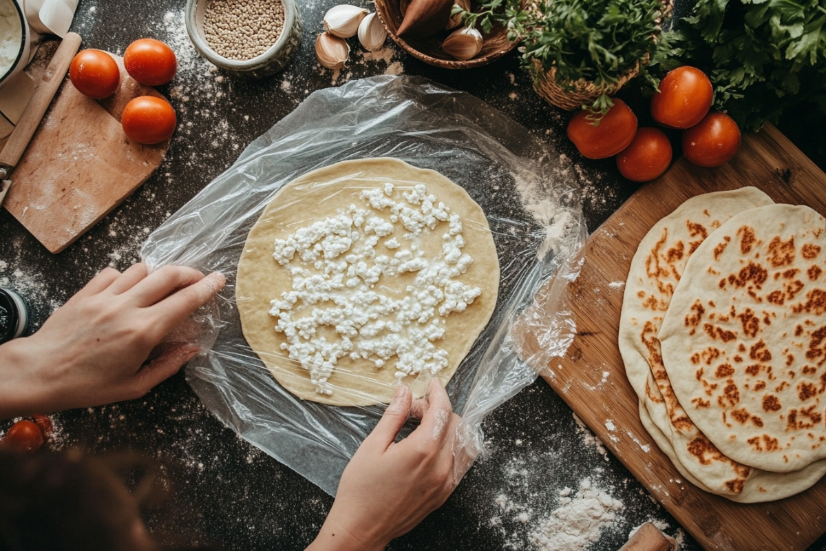 Naturally storing delicious cottage cheese flatbread.