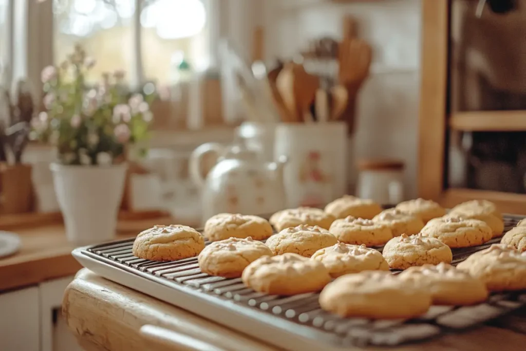 Freshly baked cookies made from cake mix 