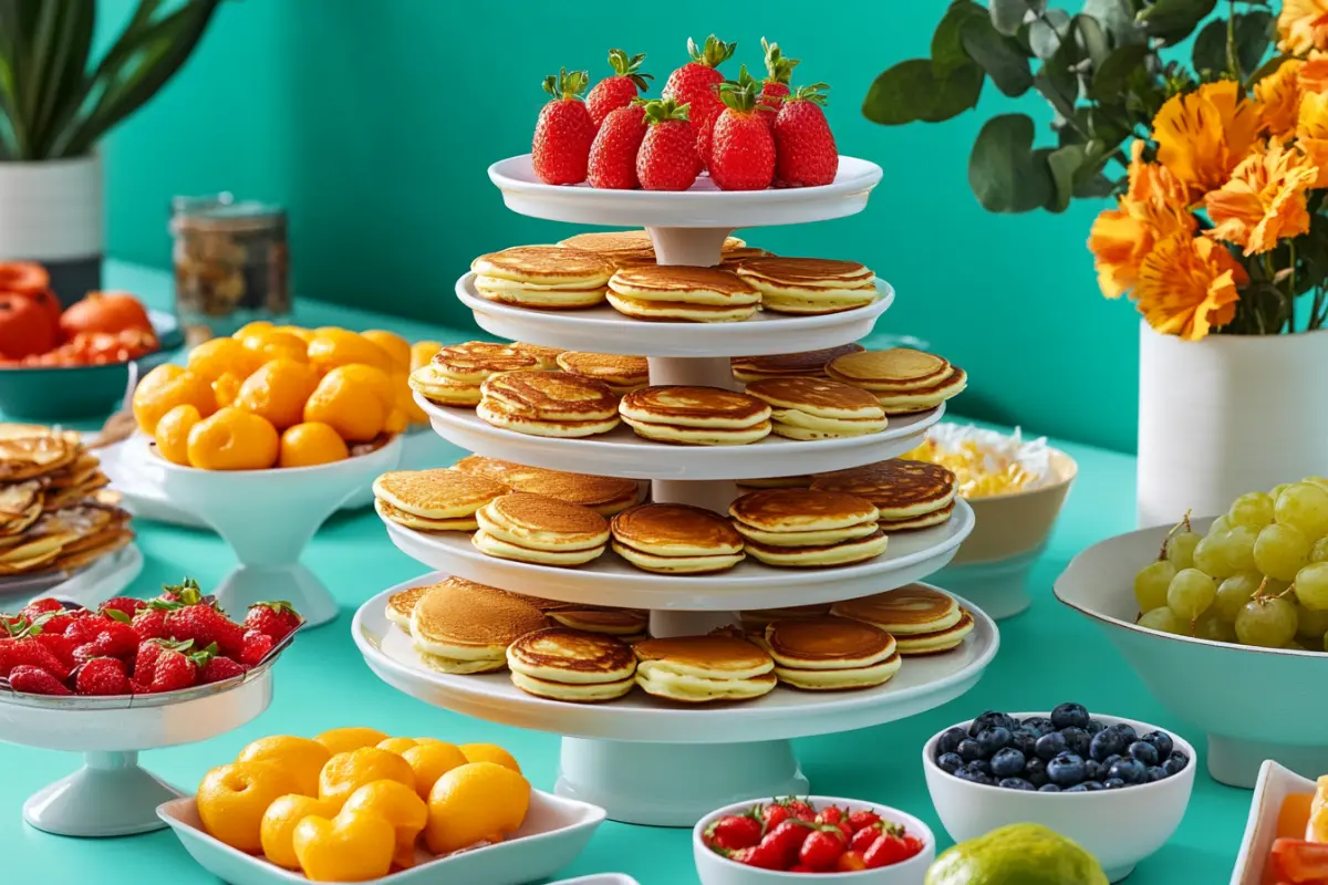 Serving naturally delicious mini pancakes at a party