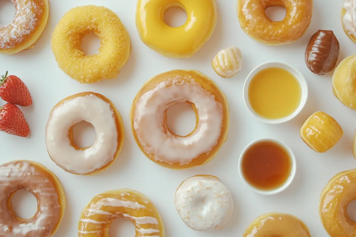 Delicious natural donut glaze dripping on a freshly made donut.