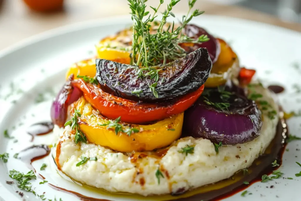 Close-up of a fork lifting a layered slice of Musakka with eggplant, meat, and béchamel