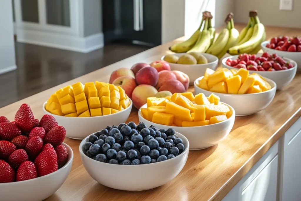 Can you add fruit to waffle batter?Fresh fruits for adding to waffle batter.