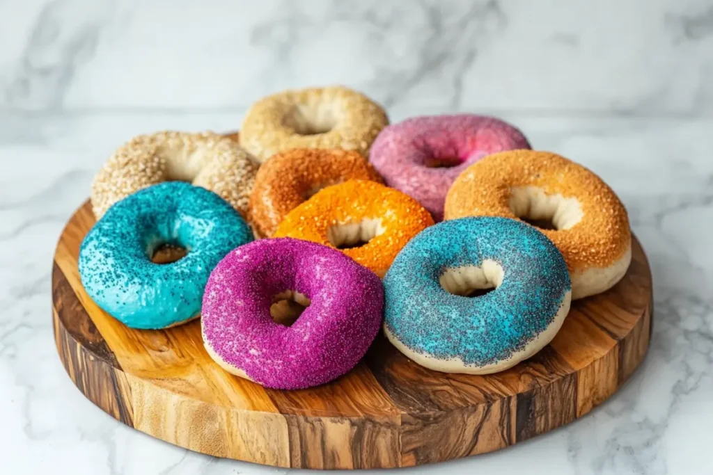 Why are American bagels so good?A variety of American bagels with different flavors